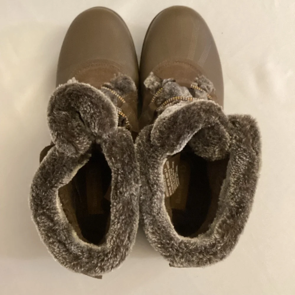 BareTraps 8.5 Augustina Suede Women's Brown Faux Fur-Lined Ankle Boots Booties